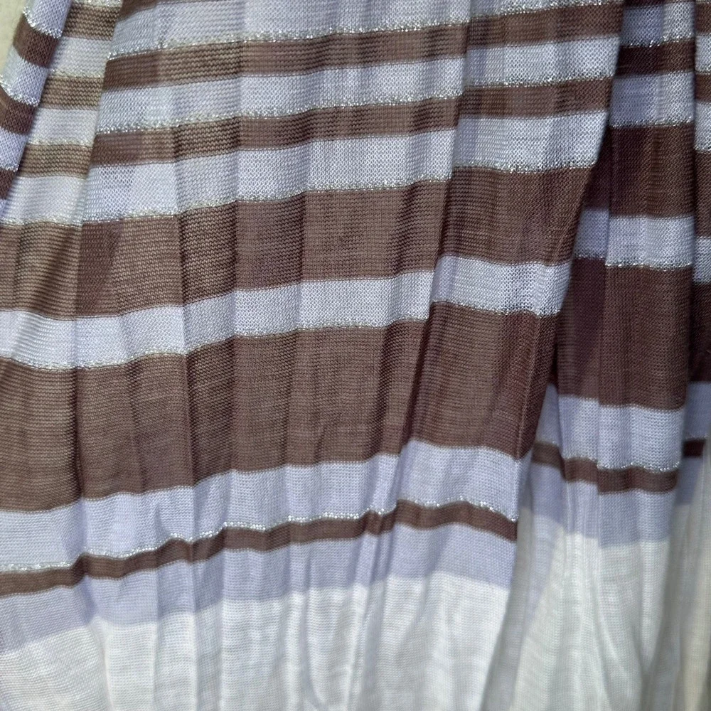 Striped Infinity Scarf‎ Brown & Beige Lightweight Fashion Accessory Women